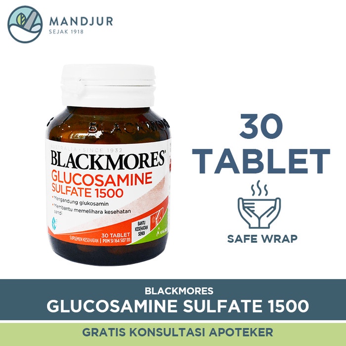 

LAINNYA-KEMASAN-MINUMAN- BLACKMORES GLUCOSAMINE SULFATE 1500 - SUPLEMEN SENDI DAN TULANG - ISI 30