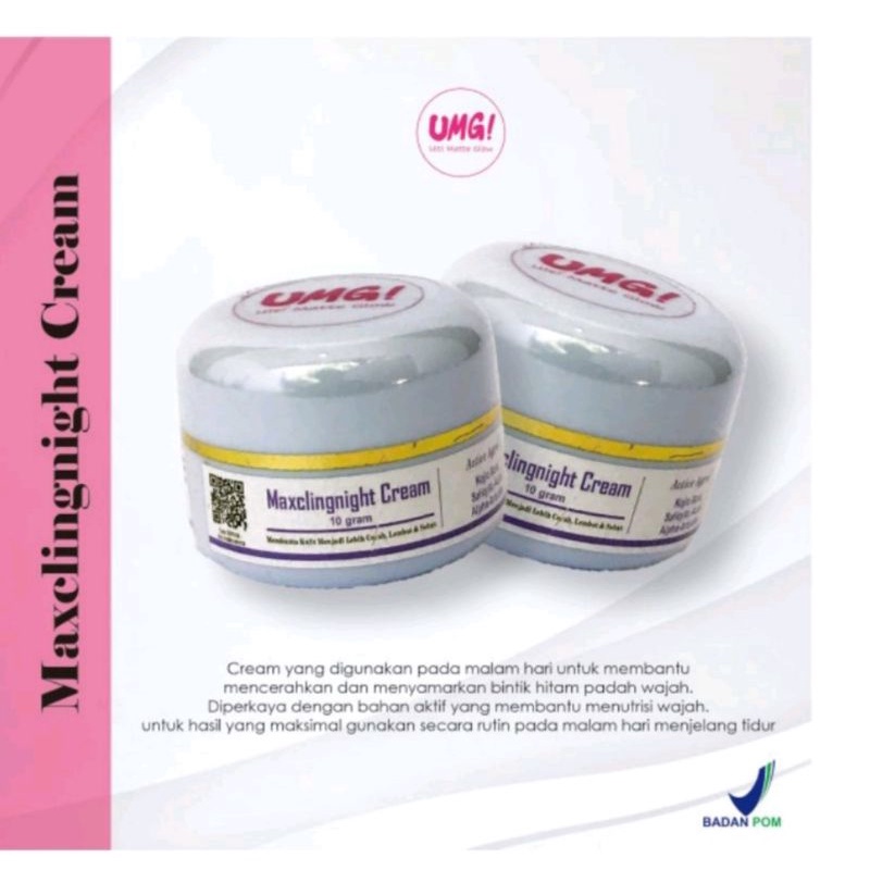 UMG (ULTI MATTE GLOW) MAXCLING NIGHT CREAM UMG SIAP KIRIM COD ‼️