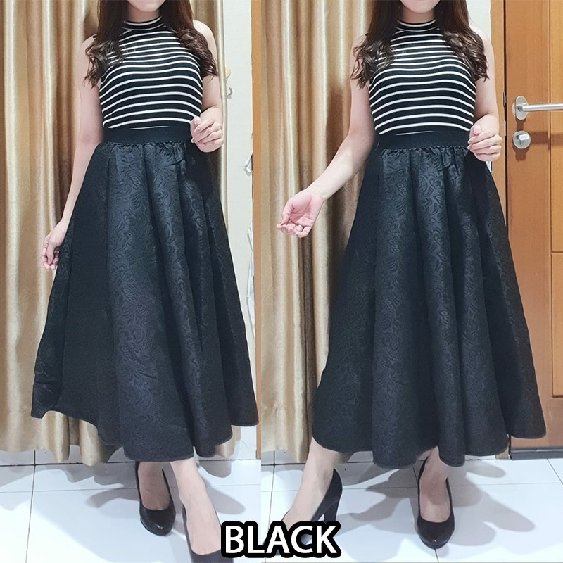 KARAKOREA 8-1 Lux Skirt / Rok / Rok kekinian Rok Panjang Rok pesta/baju imlek/skirt imlek/rok imlek/warna merah/