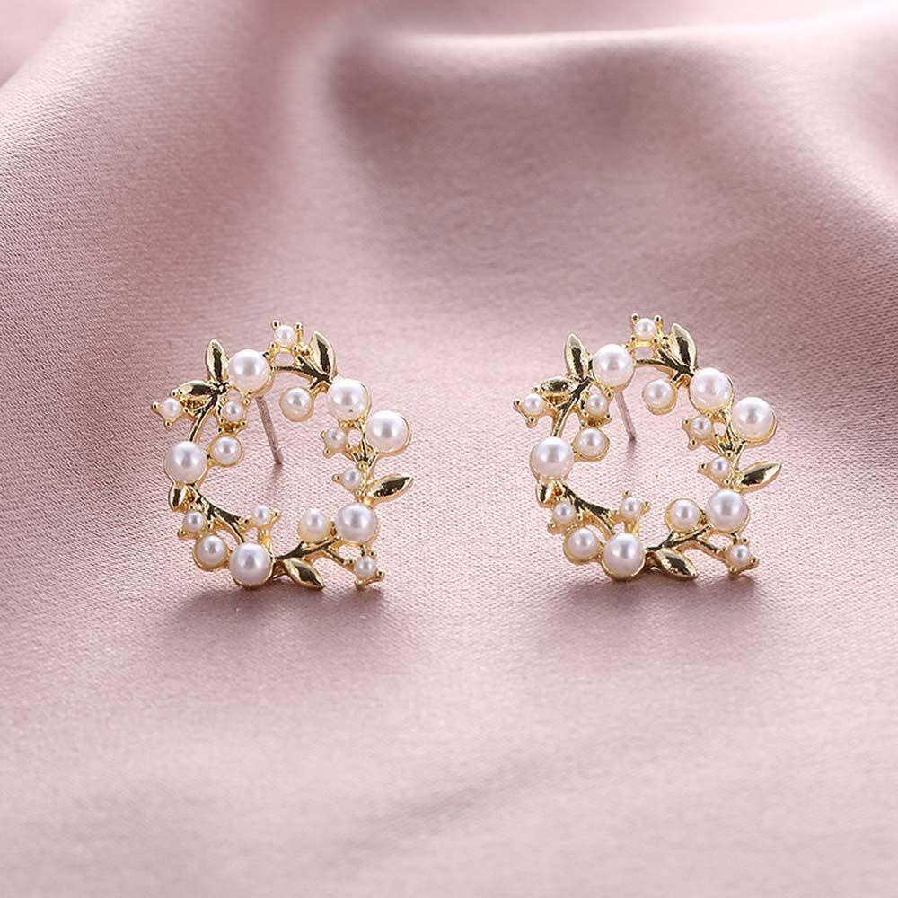 Mxbeauty Anting Tusuk Fashion Gadis Wanita Lingkaran Mutiara Korea Ear Studs