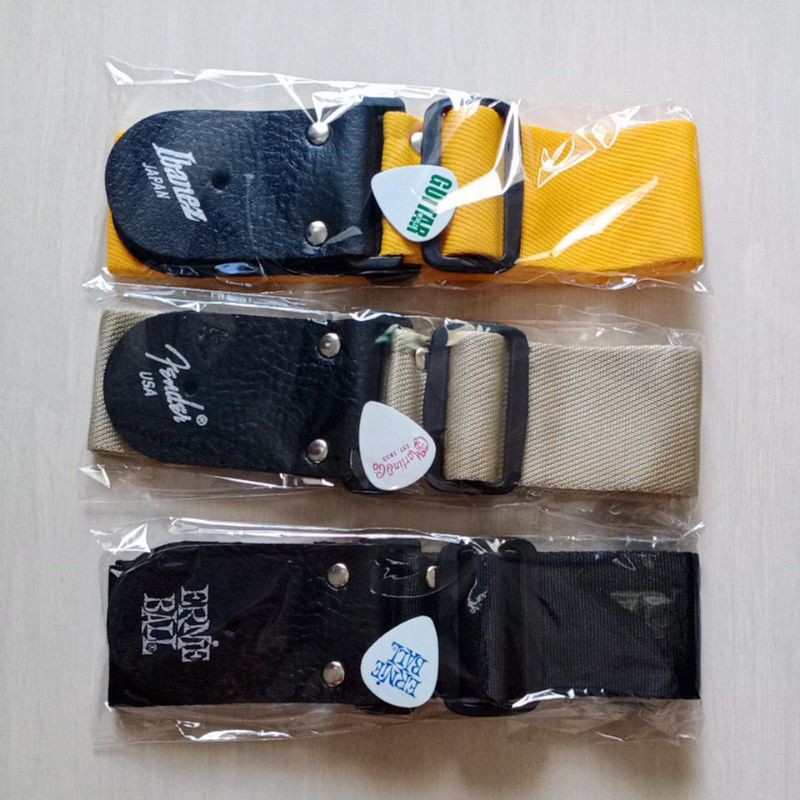 strap gitar dan bas bonus pik gitar 1 pcs