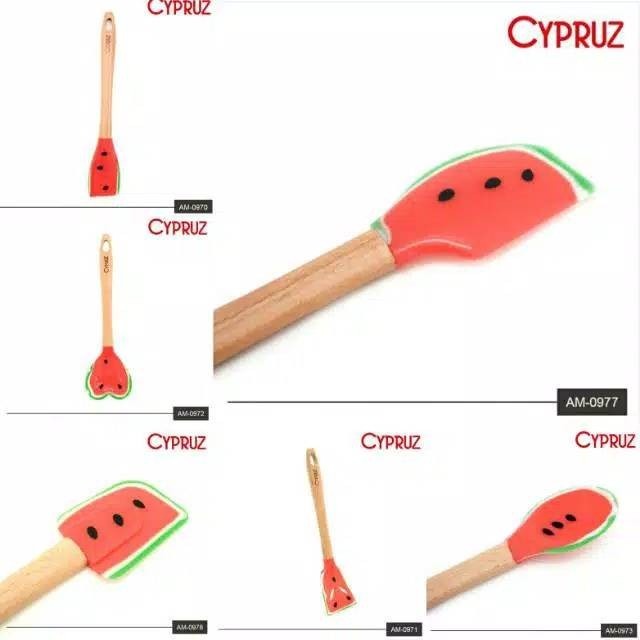 Paket Spatula Sutil Silikon Cypruz Motif Semangka 6 Pcs Silicone Set