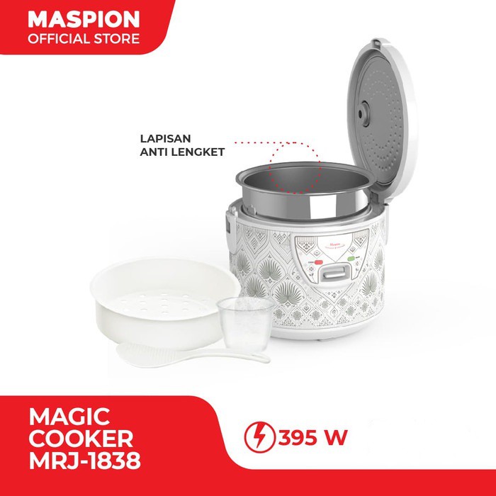 MASPION Magic Cooker 1,8 Liter / Rice Cooker Batik Pandan 1.8 Liter MRJ 1838 - Garansi Resmi 1 Tahun