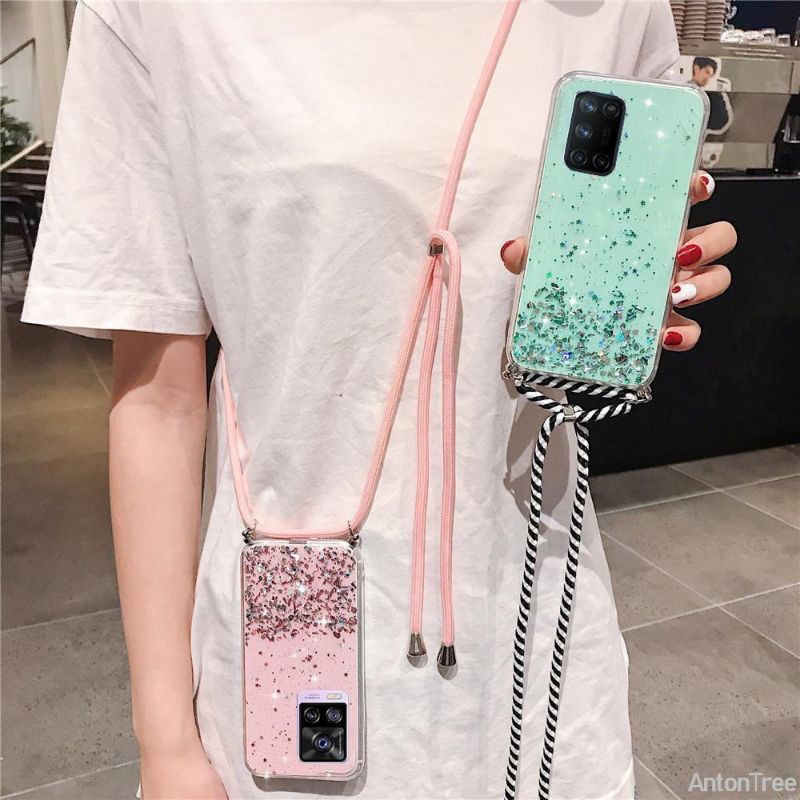 Samsung Galaxy M20 J7 Core J5 2015 Case Tali Nagita Lanyard Glitter Gantungan