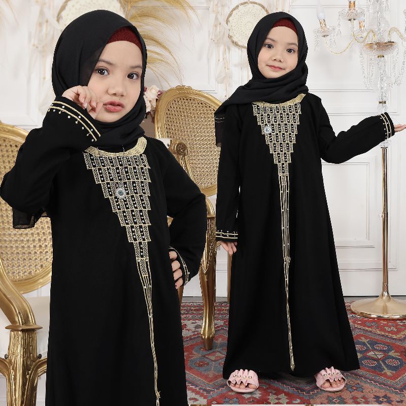 Jual Grosir Abaya Arab Saudi Hitam|Gamis Turkey Dhubai Hitam| Jubah Arab saudi Hitam Bordir Piramid 