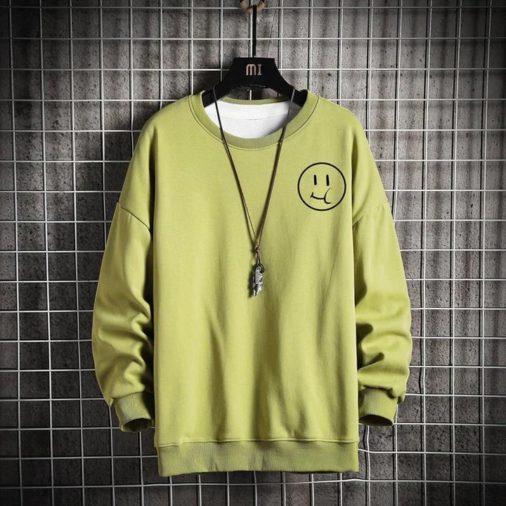 Smile logo Basic Sweater II Smile logo Sweater Crewneck II Sweatshirt Sz M - XL ( Pria &amp; Wanita / Anak &amp; Dewasa )