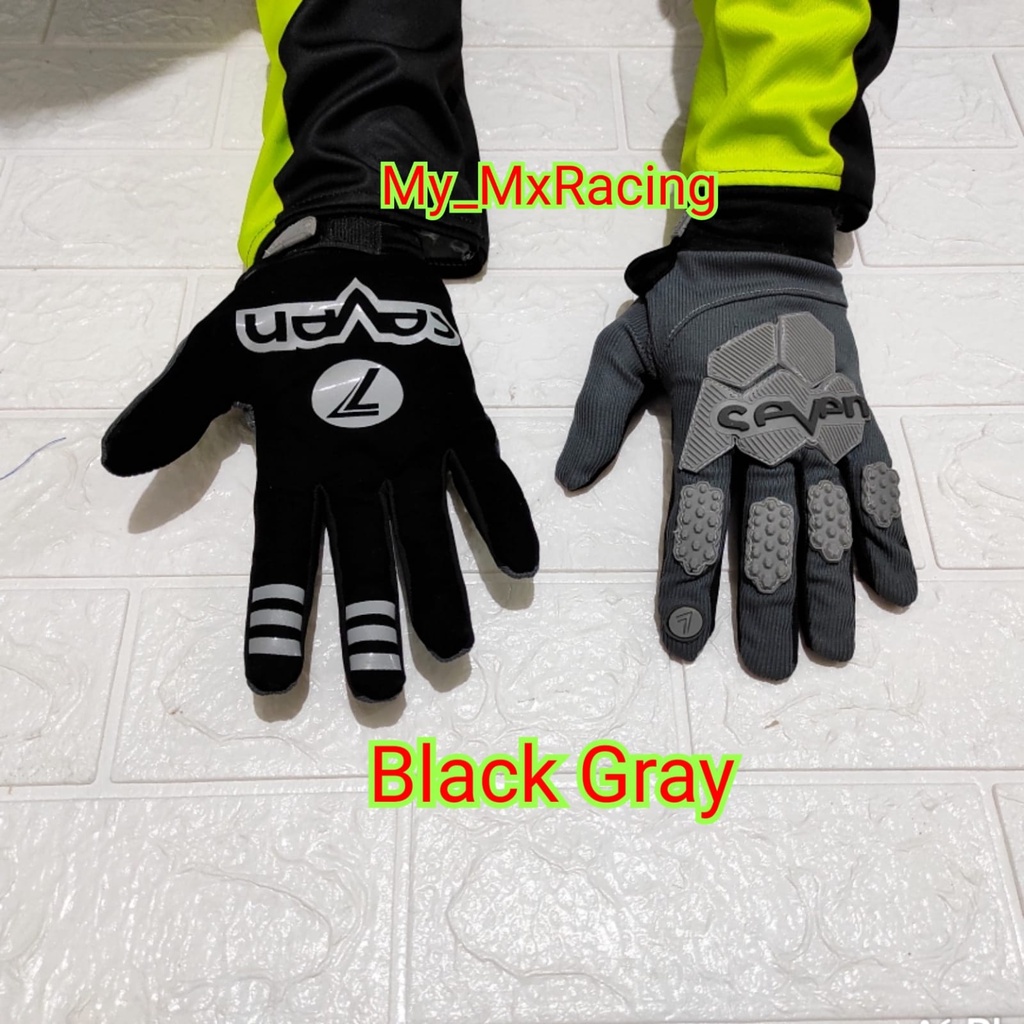 sarung tangan cross trail sarung tangan berkendara gloves anti slip sarung tangan murah bisa cod sarung tangan motor terlaris glove offroad HITAM ABU