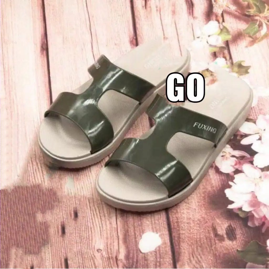 gof PUFFY Import TIKAR RAJUT Sandal Wanita Murah Slip Casual Teplek Sandal Cewek Flat