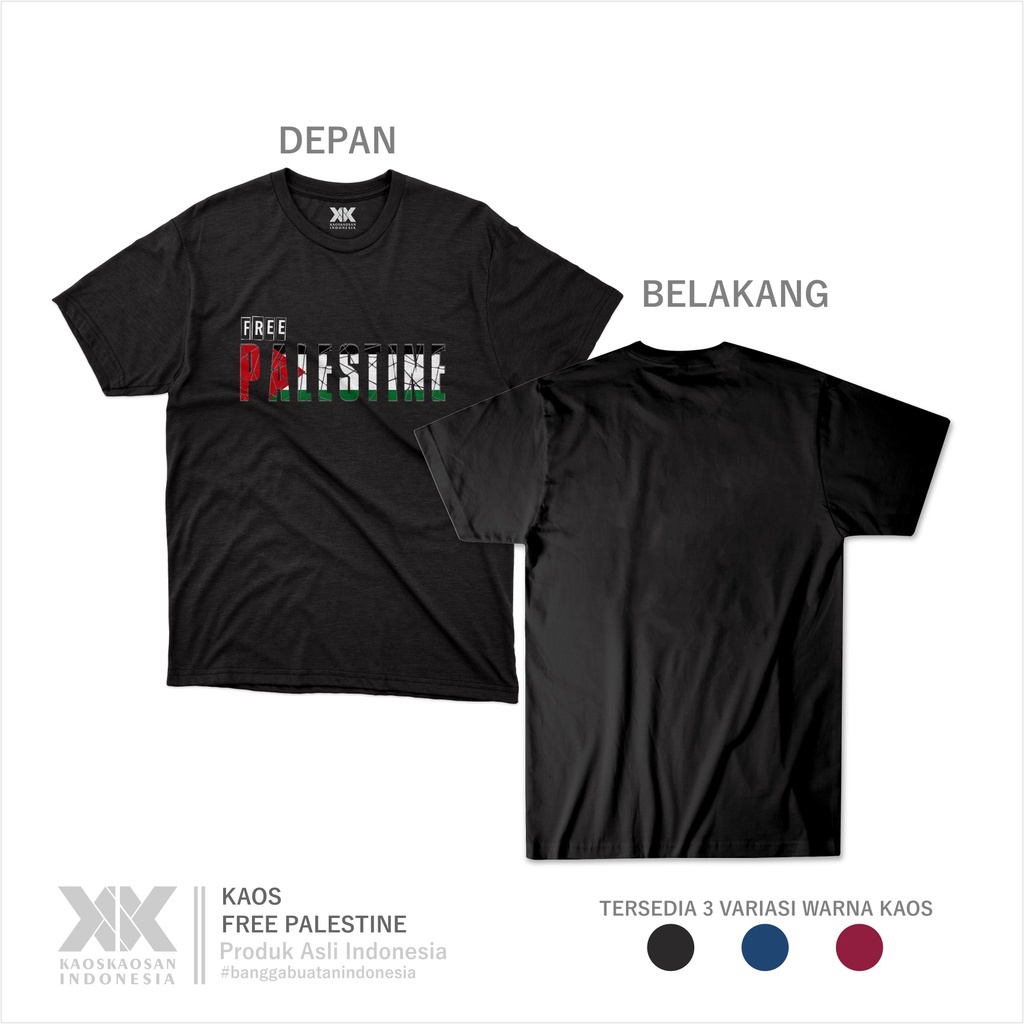 KAOS ISLAMI FREE PALESTINA DISTRO DAKWAH INDONESIA PRIA WANITA DEWASA