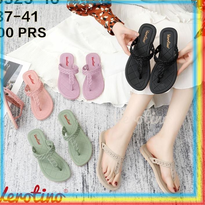 ✈ 8325-16 Sandal Jepit Kepang Wanita Verotino Sendal Cewek Birken Kerut Jelly Karet Lentur ☛