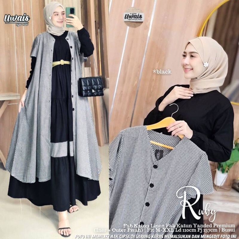 DRESS MUSLIM, Fashion Muslim, baju wanita, dress, gamis, Baju gamis, fashion wanita, Ruby One Set ( 