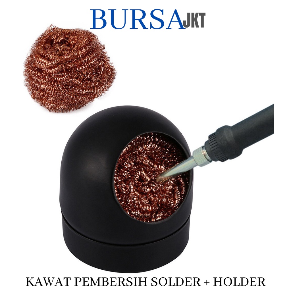 KAWAT TEMBAGA PEMBERSIH SOLDER IRON HEAD TIP + HOLDER