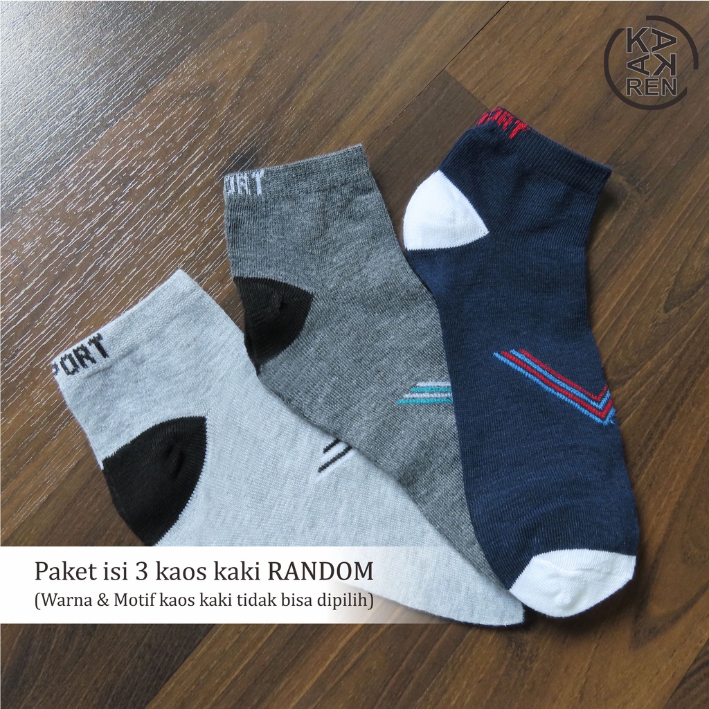 Kakaren Kaos Kaki Ankle Sport Paket 3pcs