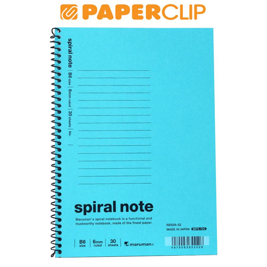 

NOTEBOOK B6 MARUMAN N655A-52 SPIRAL LIGHT BLUE