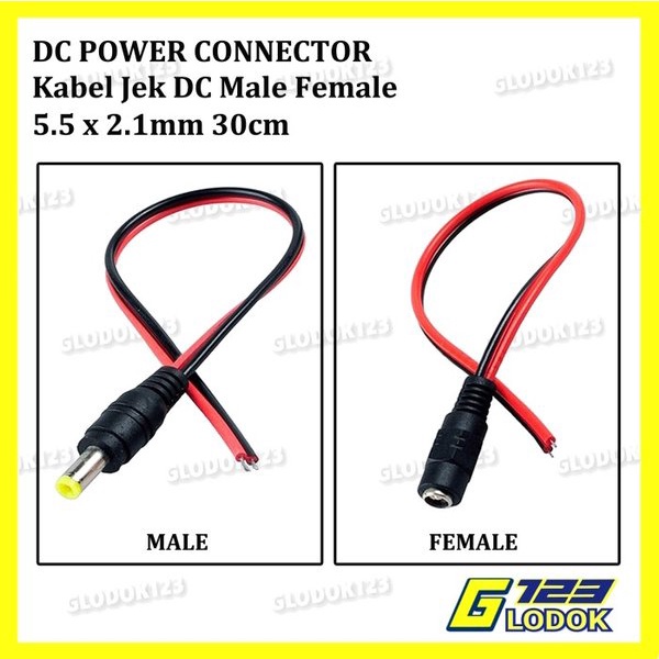 Kabel Jack Jek DC 12V Power Supply Male Female Konektor Adaptor CCTV