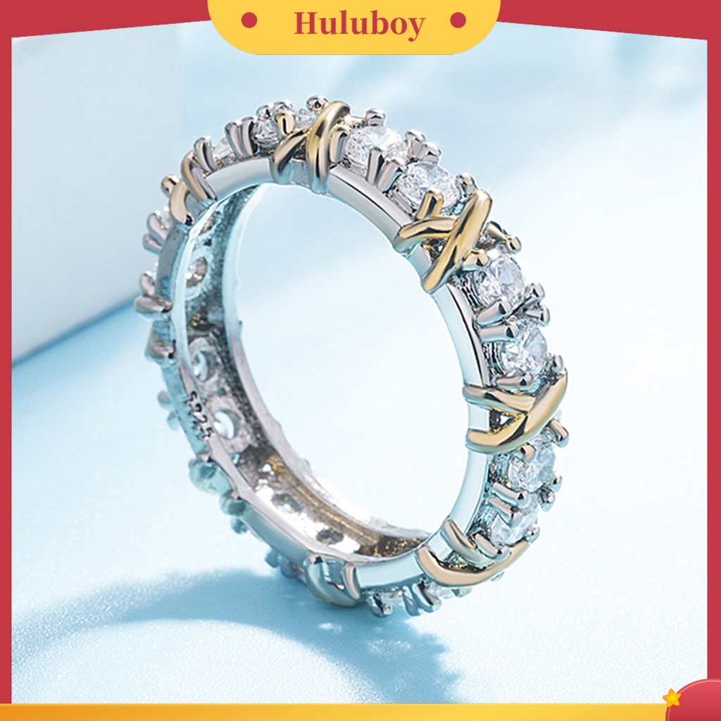 Hu Hu Hu Hu Hu Alat Bantu Pasang Kacamata♡ Cincin Lapis Platinum Model X Dengan Berlian Imitasi Untuk Wanita