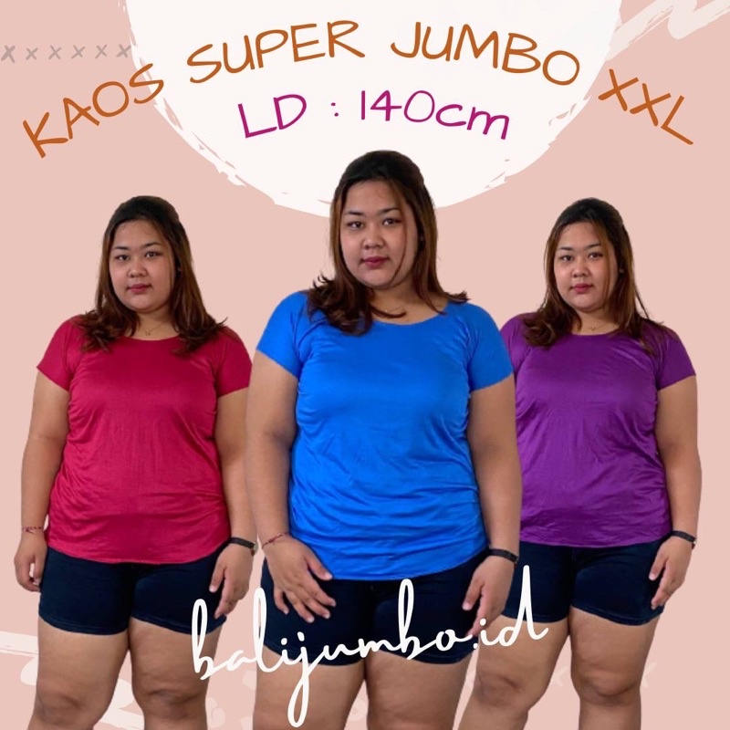 ATASAN BAJU KAOS POLOS JUMBO LD MAKS 140CM BAHAN KAOS JERSEY ADEM MELAR