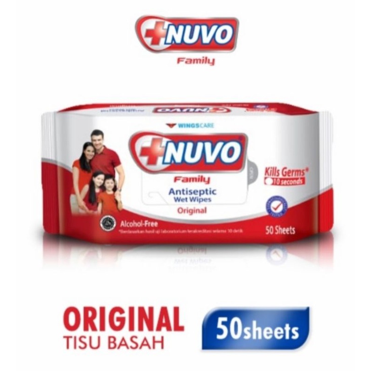 NUVO Tissue Basah Antiseptic 50 Sheets Original
