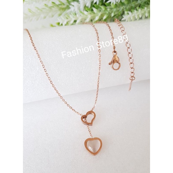 Kalung Rosegold Love Titanium antikarat bestquality edisi terbatas