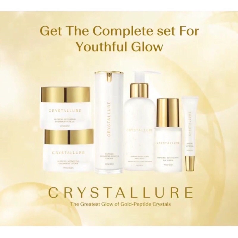 Crystallure Glowing  5 item ( MICELAR - OIL SERUM - BOOSTER - RICH CR - NIGHT CR )