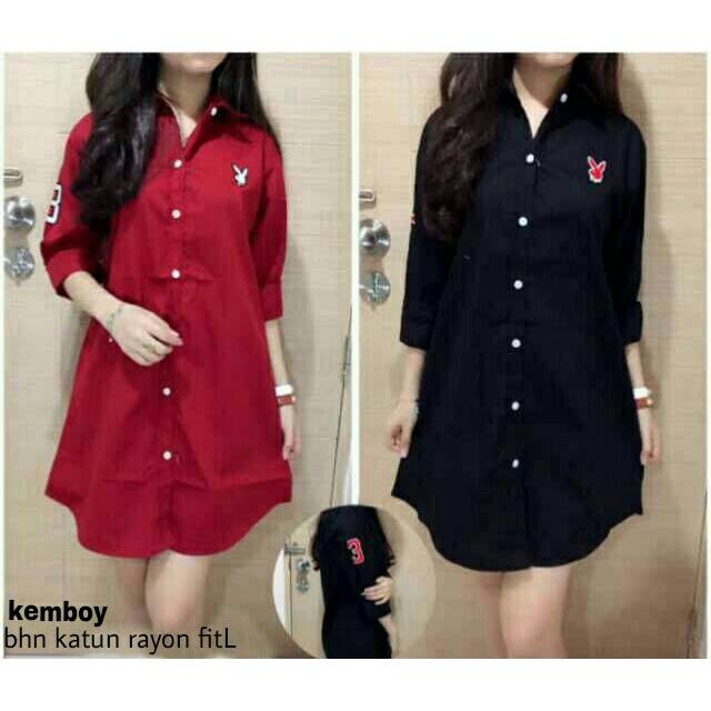 SaLe MS Kemboy / Kemeja playboy wanita kekinian (4 warna)
