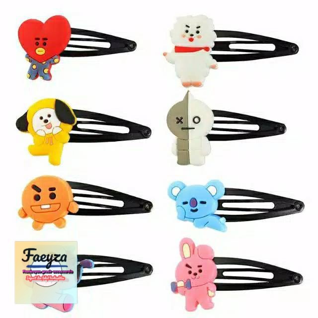 jepit rambut anak model BT21 isi 5 pasang