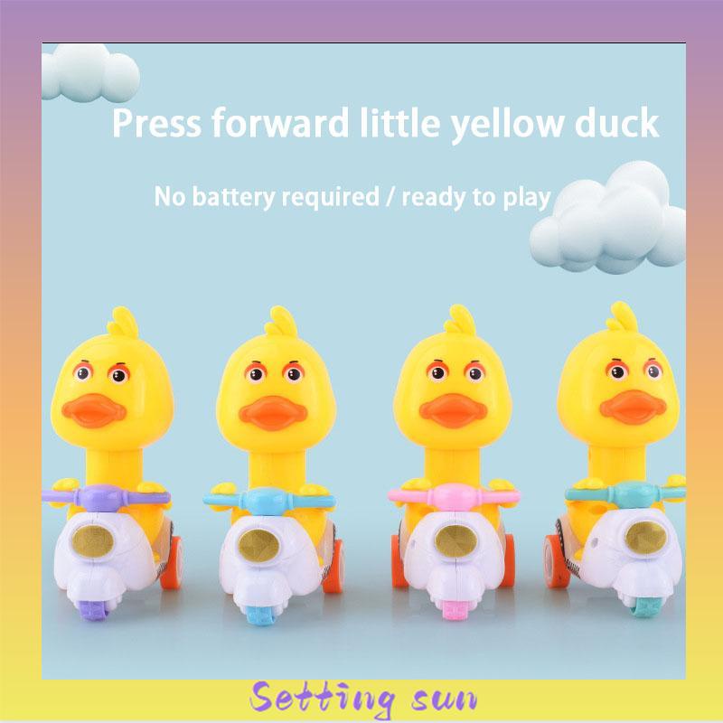 Mobil Pull-back Bebek Kuning Kecil Tipe Dorong Mobil Mainan Anak Laki-laki Perempuan TN