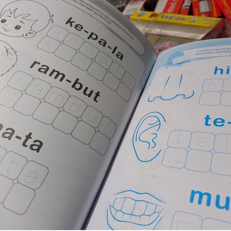 Buku Ayo Belajar Mengenal dan Menulis Huruf Angka serta Latihan Berhitung untuk Anak Pra Sekolah PAUD TK