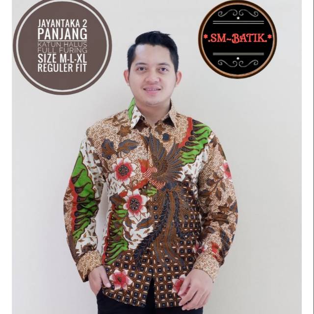 Kemeja Batik Pria Motif Elegan JAYANTAKA 2 Lengan Panjang