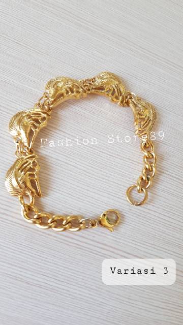 Gelang Tangan Cendrawasih / gelang import cendrawasih titanium gold antikarat import