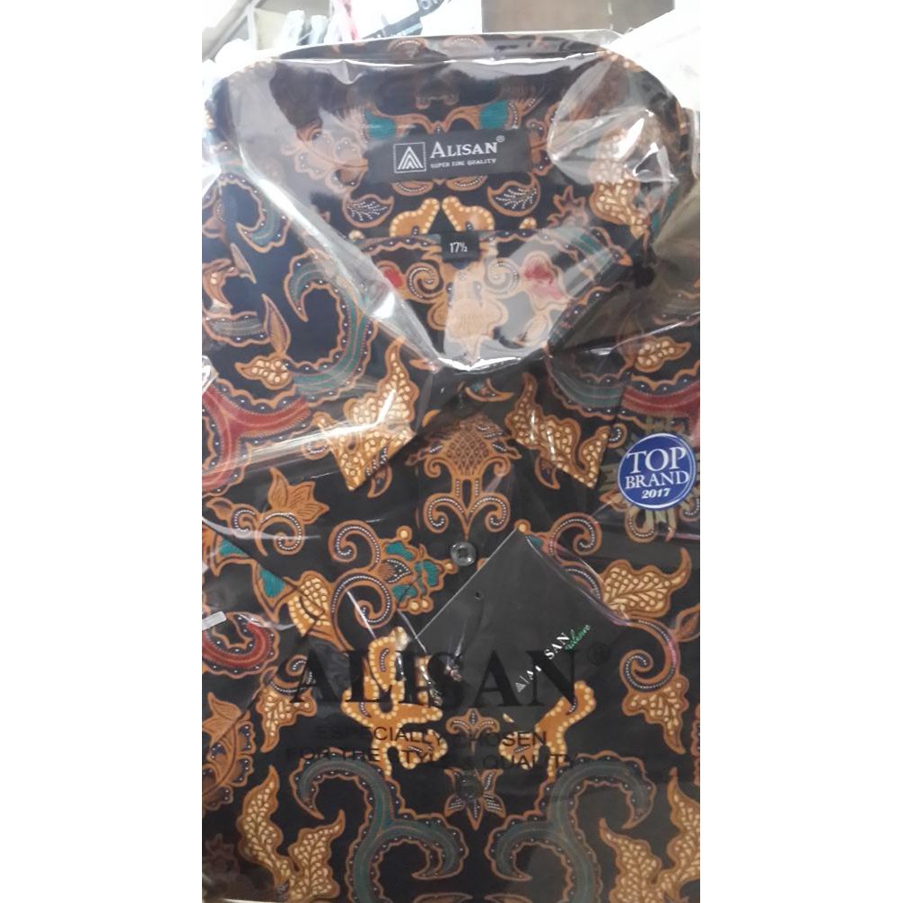 kemeja Alisan batik lengan pendek size jumbo slimfit&reguler AP93