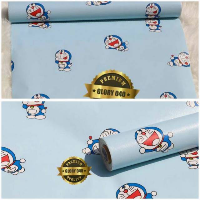Wallpaper sticker dinding biru doraemon