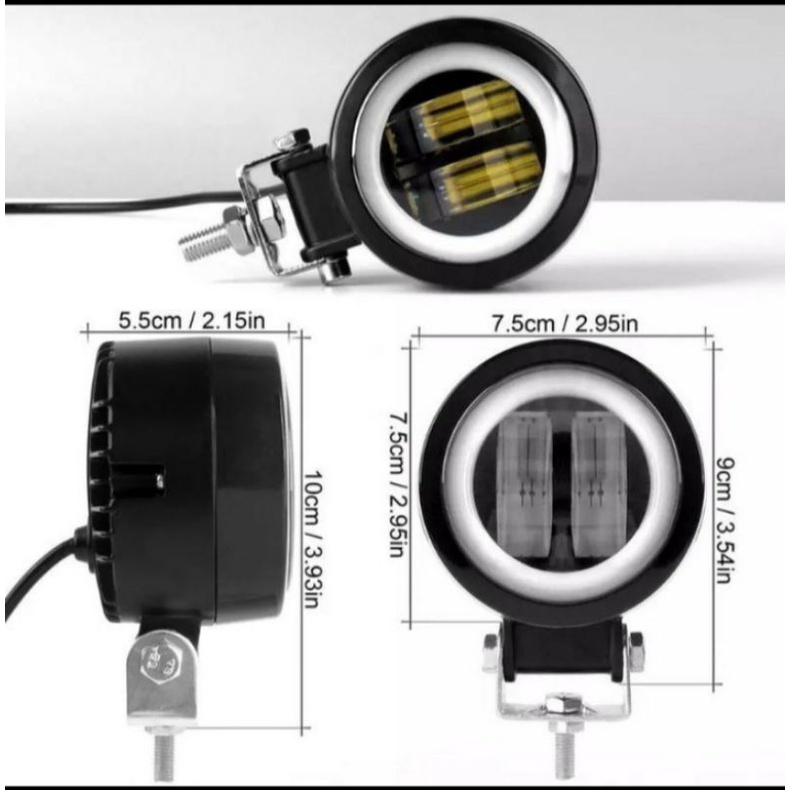 Lampu Tembak LED CWL daymaker Angel  Lens Motor Bulat Kotak