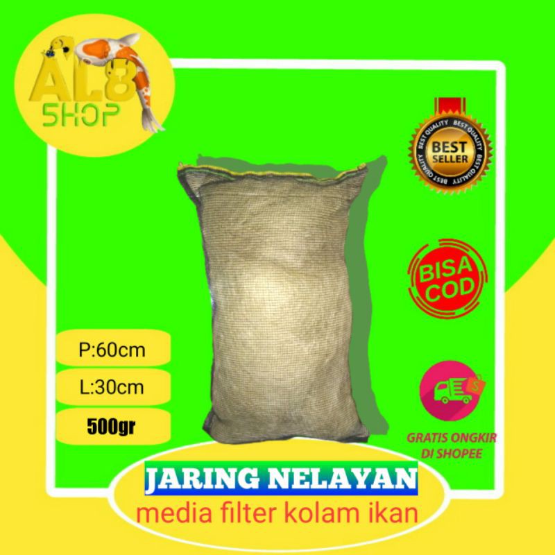 Jaring bekas nelayan media filter ikan koi ikan hias aquarium