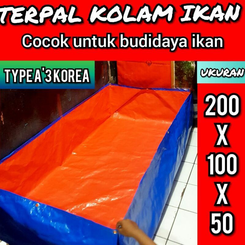 terpal kolam ikan a12  200x100x50cm super tebal