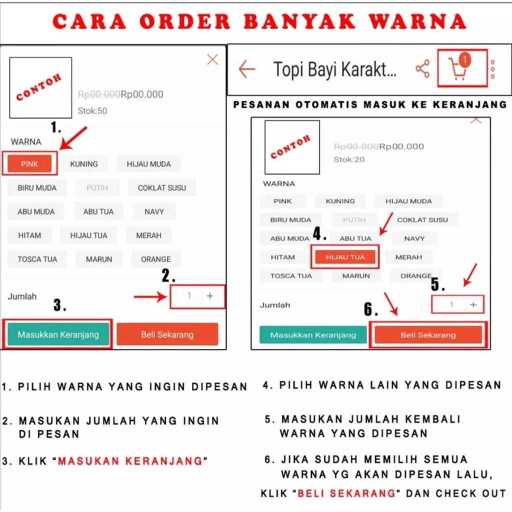 Topi bucke anak karakter bayi laki-laki perempuan usia 1 2 3 4 5 tahun