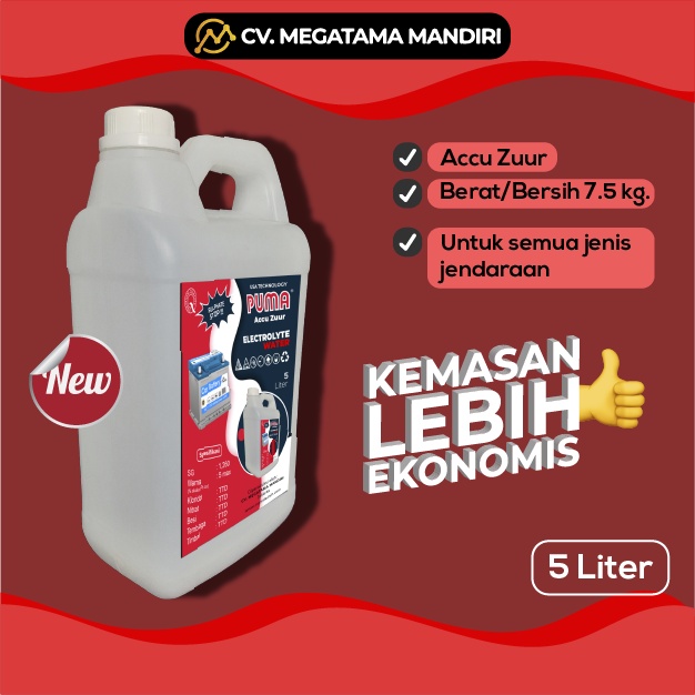 Air accu aki zuur merah PUMA untuk aki GS Yuasa dan semua merk aki