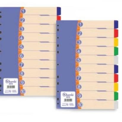 

New Sale BAMBI Divider Plastic Folio 10 WARNA 2510 (Pembatas Binder Plastik F4)