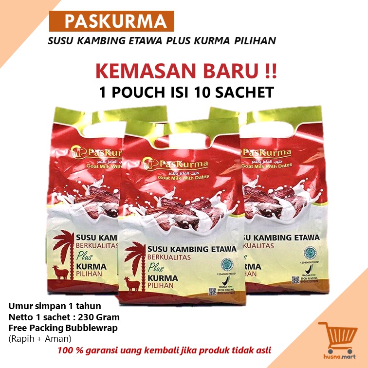 Susu Kambing Etawa Plus Kurma Premium PASKURMA Mini 1 Pouch isi 10 Pcs