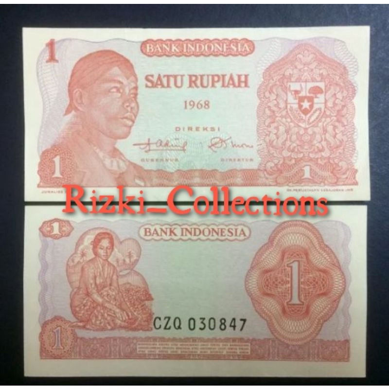 uang kuno 1 rupiah seri sudirman. satu rupiah sudirman tahun 1968