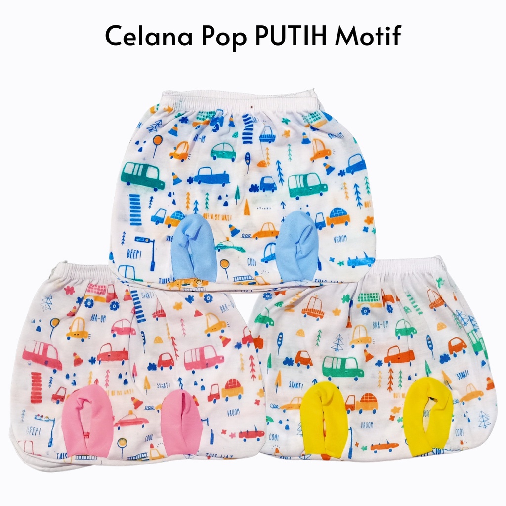 1 Pcs Celana Pop Motif Tabur Celana Kacamata PUTIH Karakter Celana Bayi Kacamata ECER Perlengkapan Bayi Baru Lahir