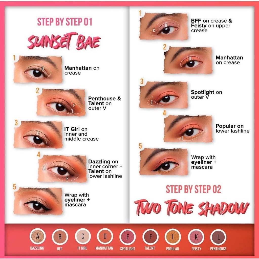 `ღ´ PHINKL `ღ´ Make Over Powerstay Eye Shadow Pallete eyeshadow perona mata bersinar berwarna makeup