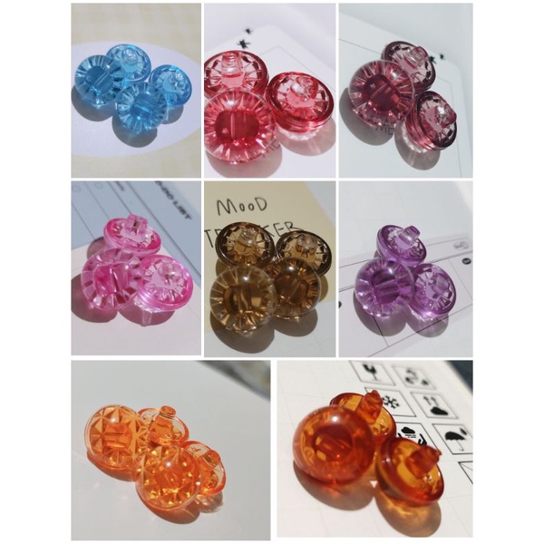 (12 BIJI) KANCING JAMUR CRYSTAL BENING UKURAN 13 MM