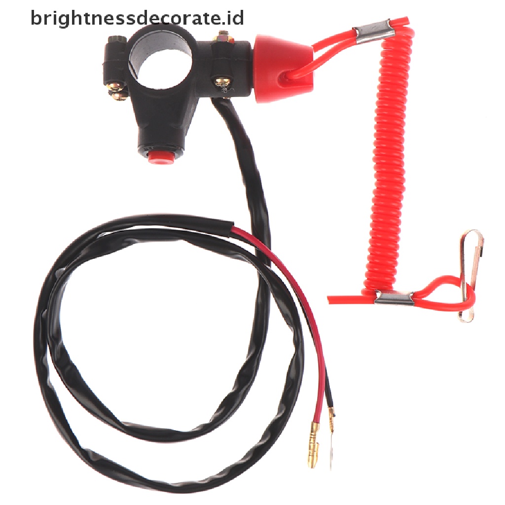 (Birth) Tombol Switch Tekan Darurat Dengan Tali Lanyard Untuk Motor / Atv / Perahu