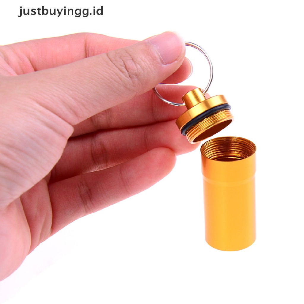 (Justbuyingg.Id) 2pcs / Set Botol Kontainer Pil / Obat Bahan Aluminum Anti Air Portabel