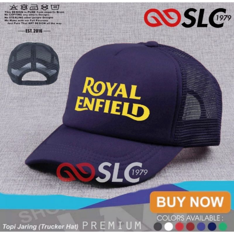 TOPI JARING TRUCKER HAT ROYAL ENFIELD CUSTOM LOGO SENDIRI