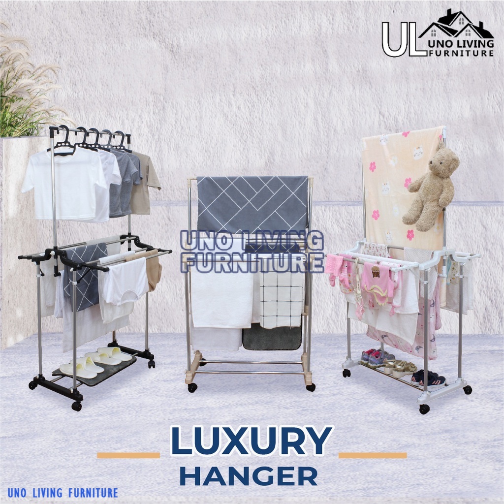 Gantungan Baju TOWEL HANGER STAINLESS JEMURAN STAINLESS JEMURAN NAIBA 1414 Magic Hanger Celana Jilbab Handuk Syal Dasi Sapu / Jemuran Pakaian Celemek Kaus kaki Ikat