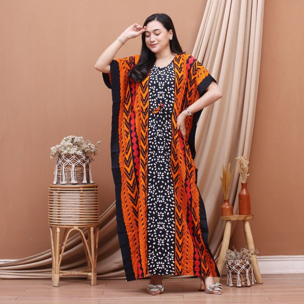 Daster Jumbo Dress Jumbo Longdress Lowo Jumbo Ld 148 Cm Kain Santung Tebal Tali Serut Dada Original