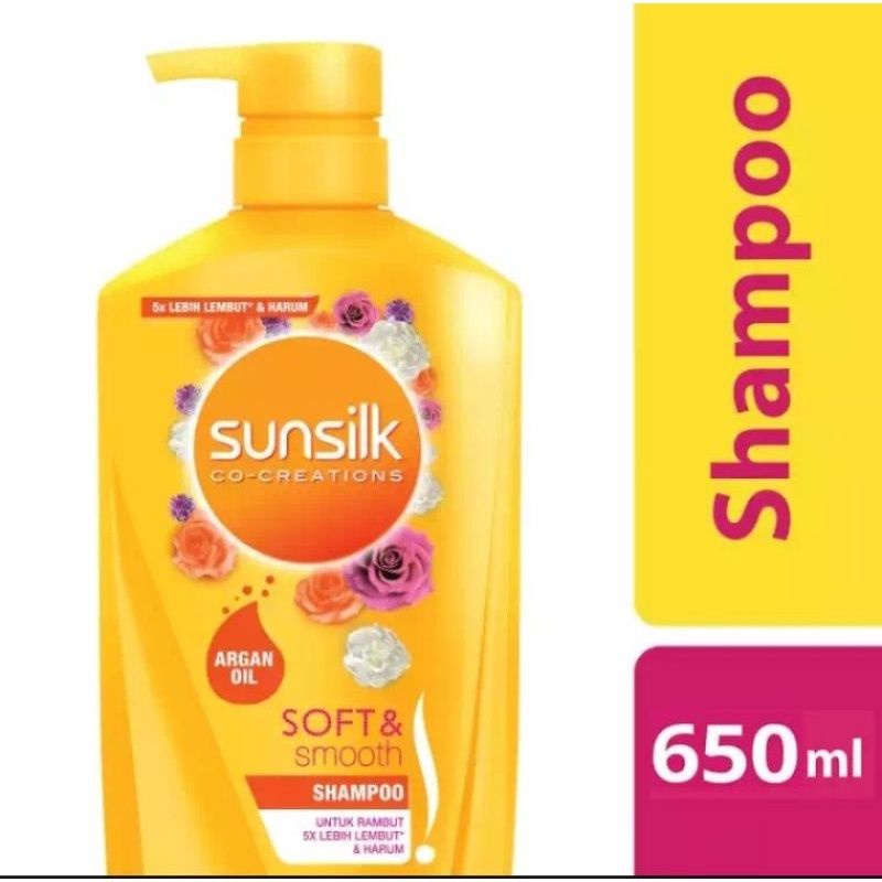 Sunsilk shampoo soft &amp; smooth pump 650/ sunsilk kuning 650ml