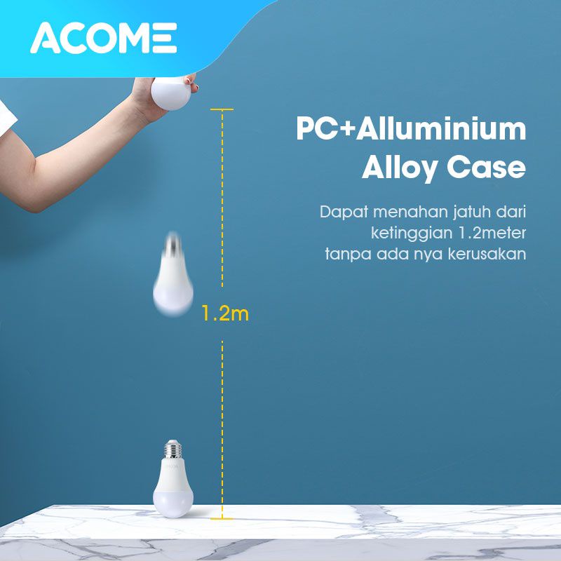 ACOME Lampu led Bohlam Smart WIFI LED 12W RGB Garansi 1 Tahun AL01 grs 1 tahun